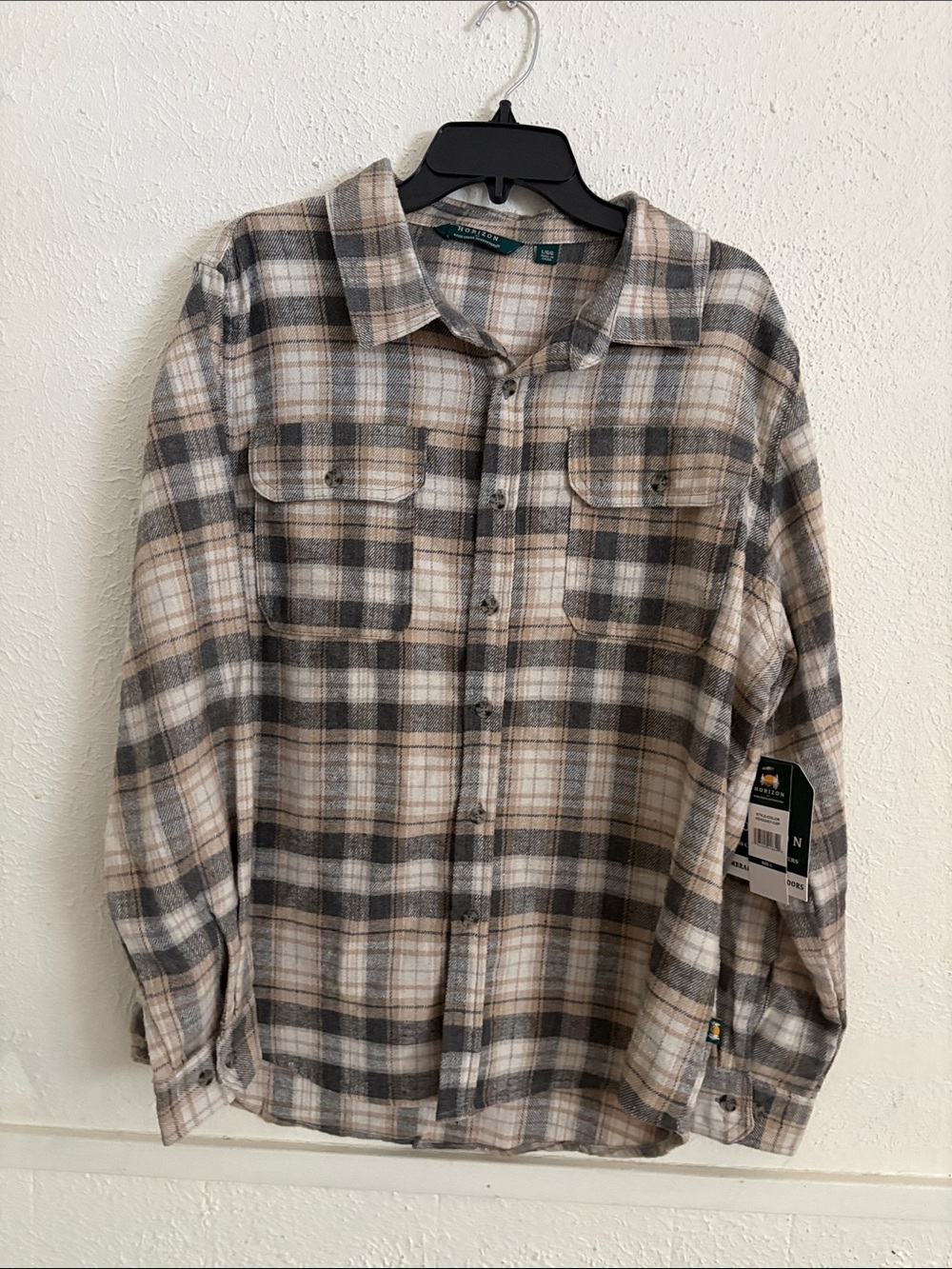 Men's Plaid Button-Down Shirt - Neutral Plaid
